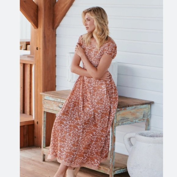 flower country style dress ULTRAVIOLET MAXI DRESS- TEA COMBO ~ FREE PEOPLE - Picture 8 of 16